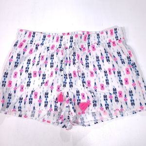 Southern Tide Skipjack Pajama Lounge Shorts White/Blue/ Hot Pink Women's Size Lg